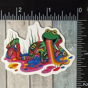 🌀10/$10🌀 Psychedelic Frog Reusable Waterproof Vinyl Sticker Decal